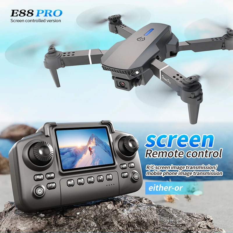 Drone Ae Rc - 전문가용 E88 PRO 드론, 화면 탑재