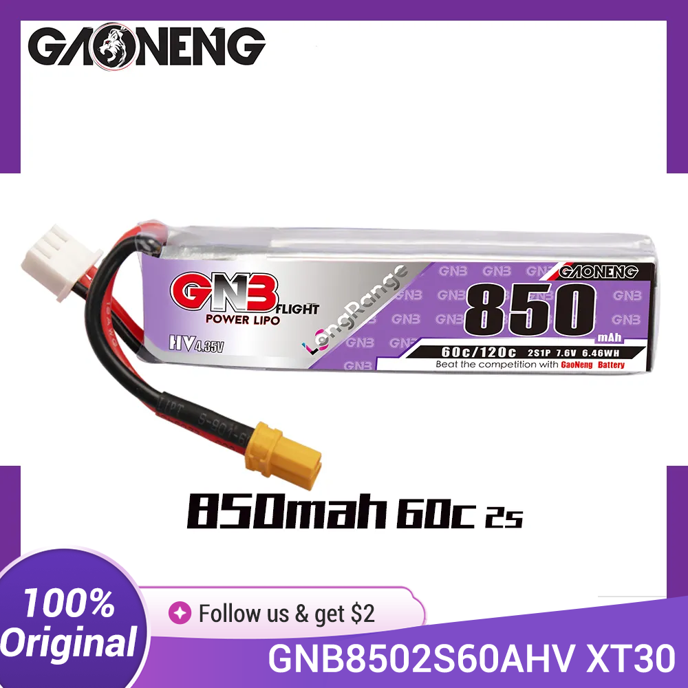 Drone Rc Link - 가오넹 GNB 리포 배터리 850mAh 2S