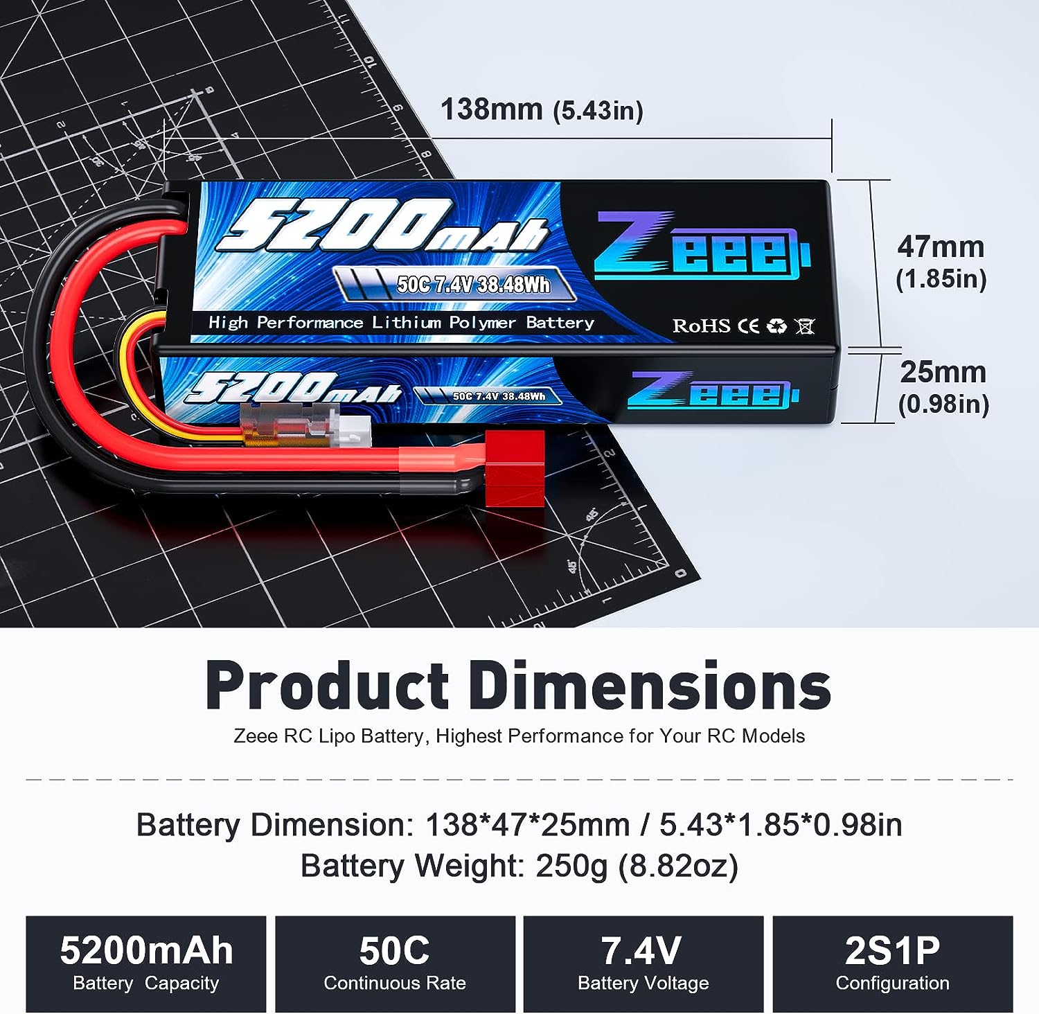 Zeee 5200mAh 2S RC Lipo 배터리 7. - Drone Rc Link 리뷰 및 가격