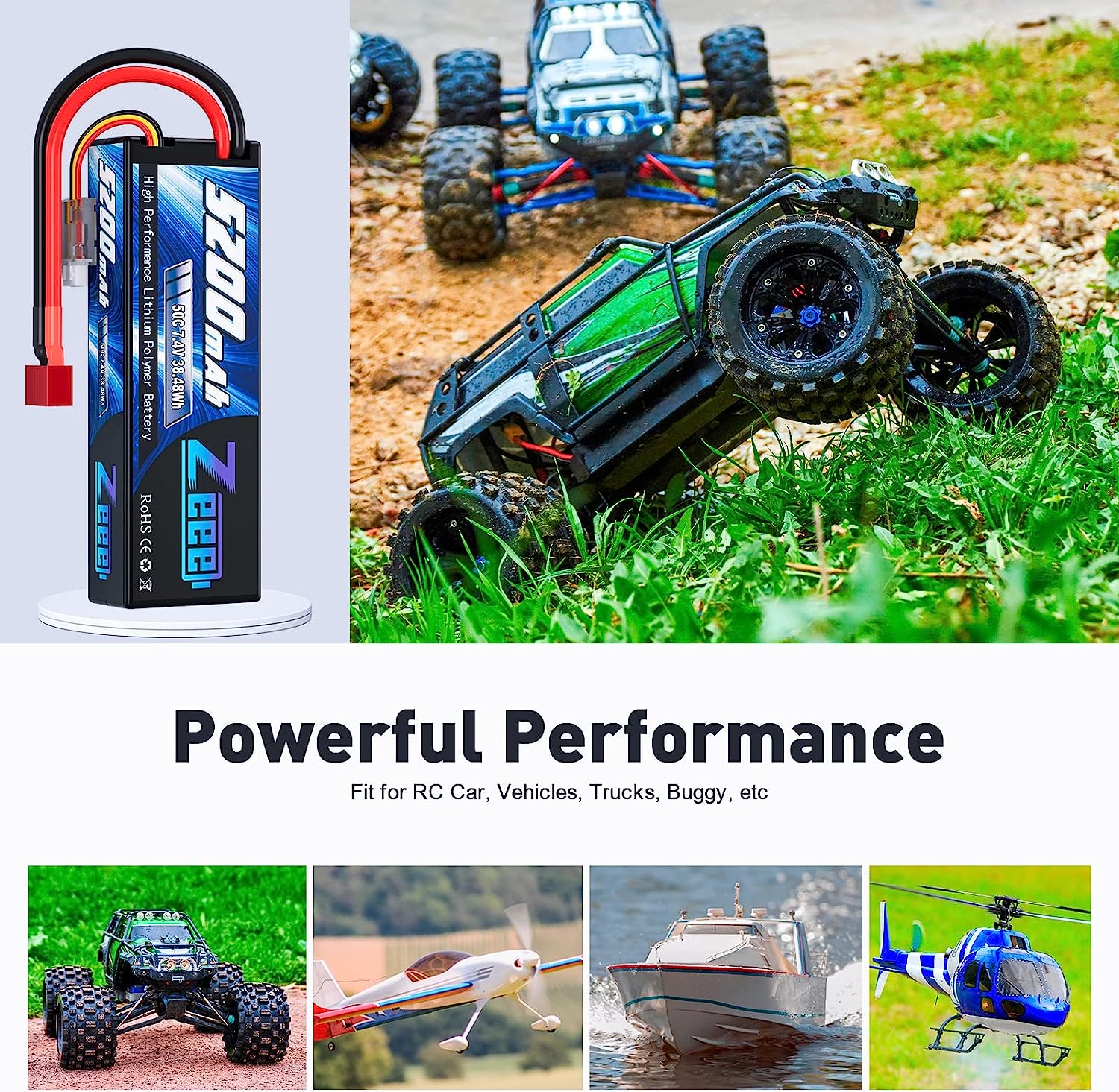 Zeee 5200mAh 2S RC Lipo 배터리 7. - Drone Rc Link 리뷰 및 가격