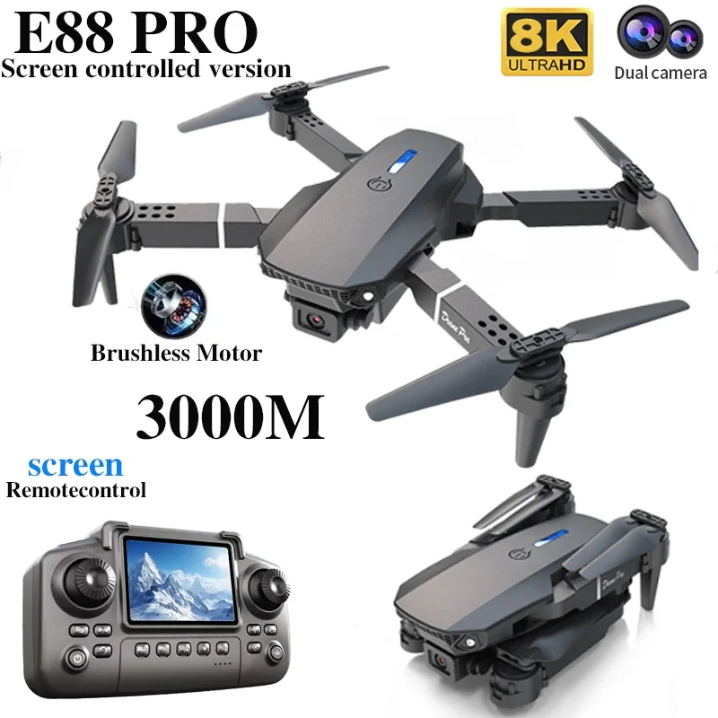 전문가용 E88 PRO 드론, 화면 탑재 8K HD 카 - Drone Ae Rc 리뷰 및 가격