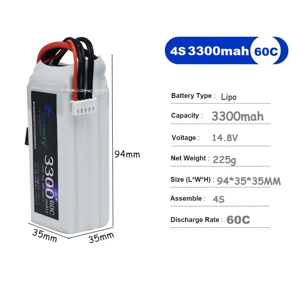 LiPo 충전식 배터리 4S 3300mAh 60C 14 - Drone Rc Link 리뷰 및 가격