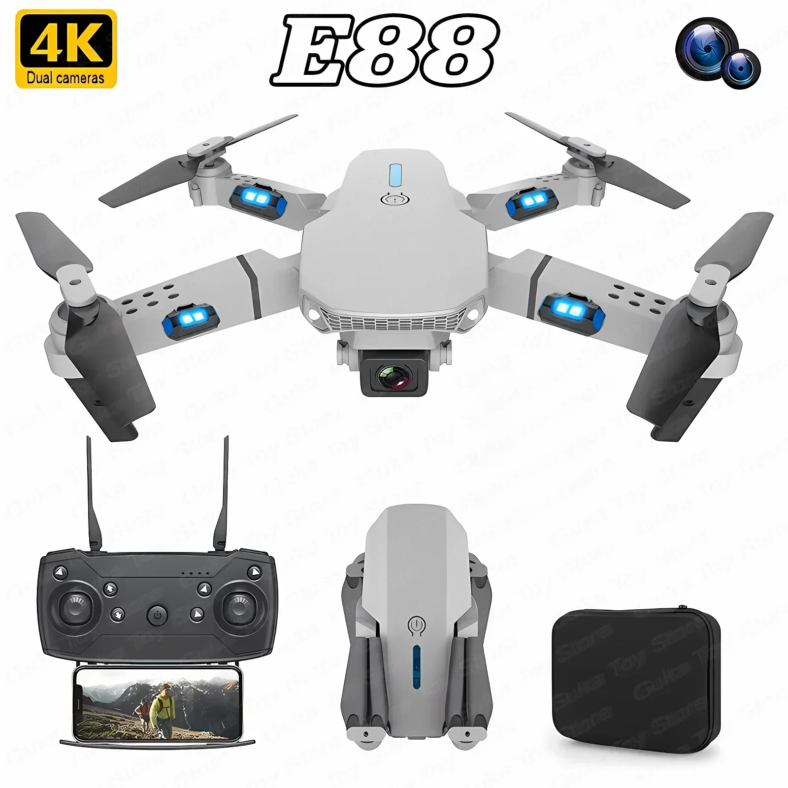 E88 프로 와이파이 FPV 드론, 광각 HD 4K 1 - Drone Ae Rc 리뷰 및 가격