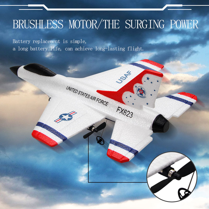 새로운 Fx623/F16 RC 비행기 2 채널 2.4G - Rc Wing Glider 리뷰 및 가격
