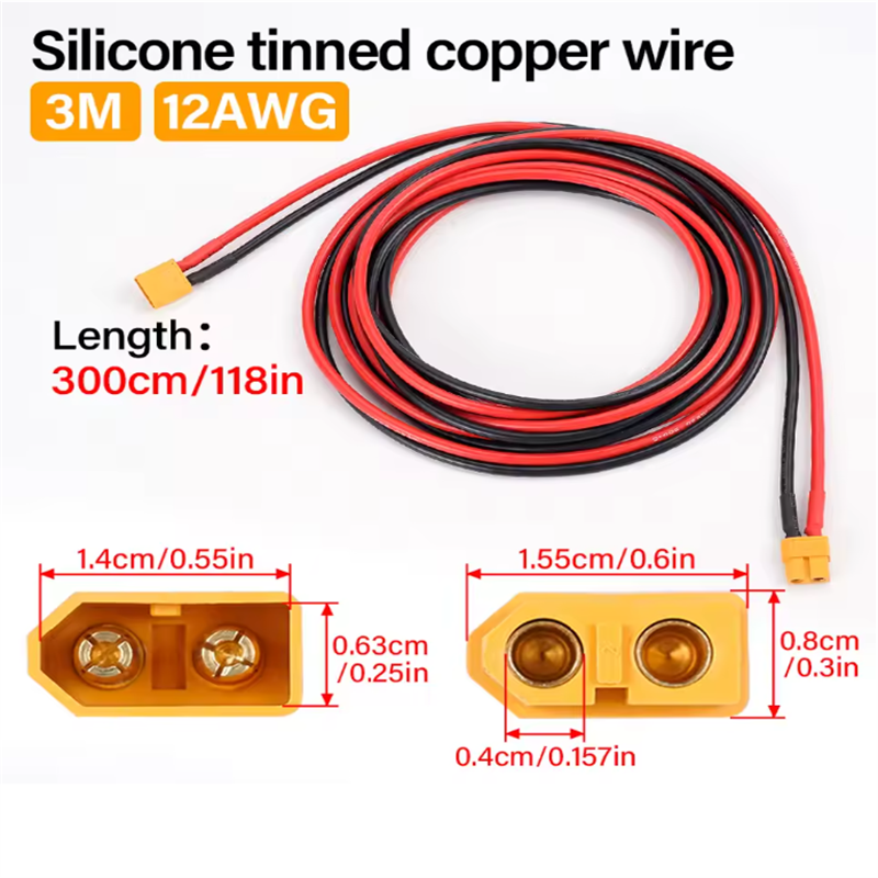 12AWG XT60 남성 여성 변환 플러그 연결 케이블 - Drone Rc Link 리뷰 및 가격