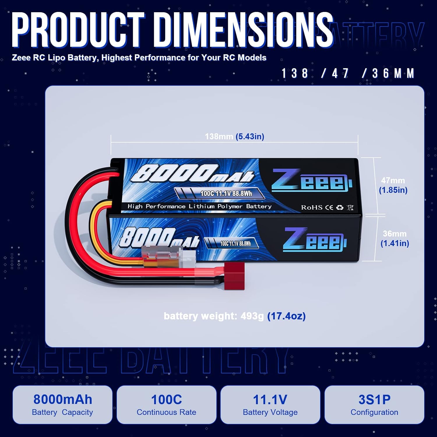 Zeee Lipo 3S 8000mAh 배터리 11.1V - Drone Rc Link 리뷰 및 가격